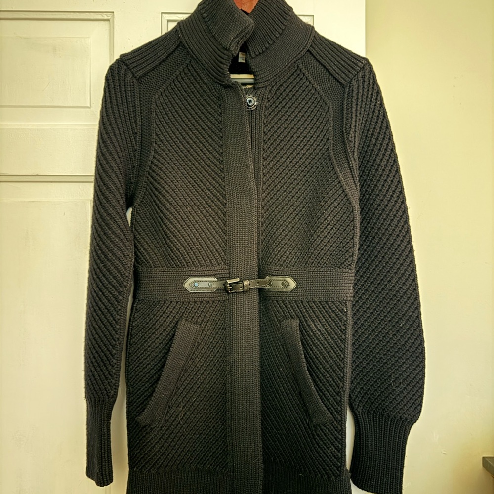 Burberry Black Knit Wool Jacket